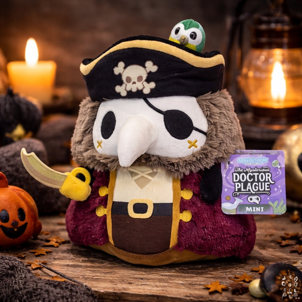 Squishable Burgundy‎ Pirate Plague Doctor Mini Plush Halloween Goth Gift NWT
